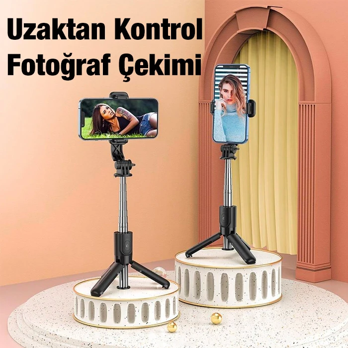 HOCO K17 Bluetooth Uzaktan Kontrol Selfie Çubuğu Tripod Mini Canlı Yayın Standı-(5775) 2 HOCO K17 Bluetooth Uzaktan Kontrol Selfie Çubuğu Tripod Mini Canlı Yayın Standı-(5775) - Görsel 2