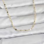 CM 14K Gold Renk Yassı Gemici Zincir Model 60 cm Kadın Kolye 5886
