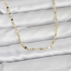 CM 14K Gold Renk Yassı Gemici Zincir Model 60 cm Kadın Kolye 5886