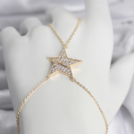 Pirinç Gold Renk Zirkon Taşlı Yıldız Model Kadın Şahmeran 5886