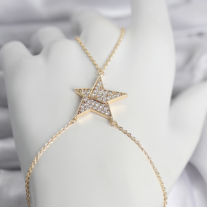 Pirinç Gold Renk Zirkon Taşlı Yıldız Model Kadın Şahmeran 5886