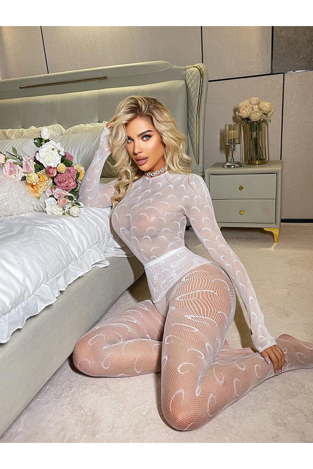 Kadın Seksi Fileli Fantezi Büük Bedenlere Uygun Utlra Esnek Vücut Çorabı.. 4 Kadın Seksi Fileli Fantezi Büük Bedenlere Uygun Utlra Esnek Vücut Çorabı.. - Görsel 4