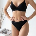Kadın Siyah Fitilli Dantelli Bralet Takımı