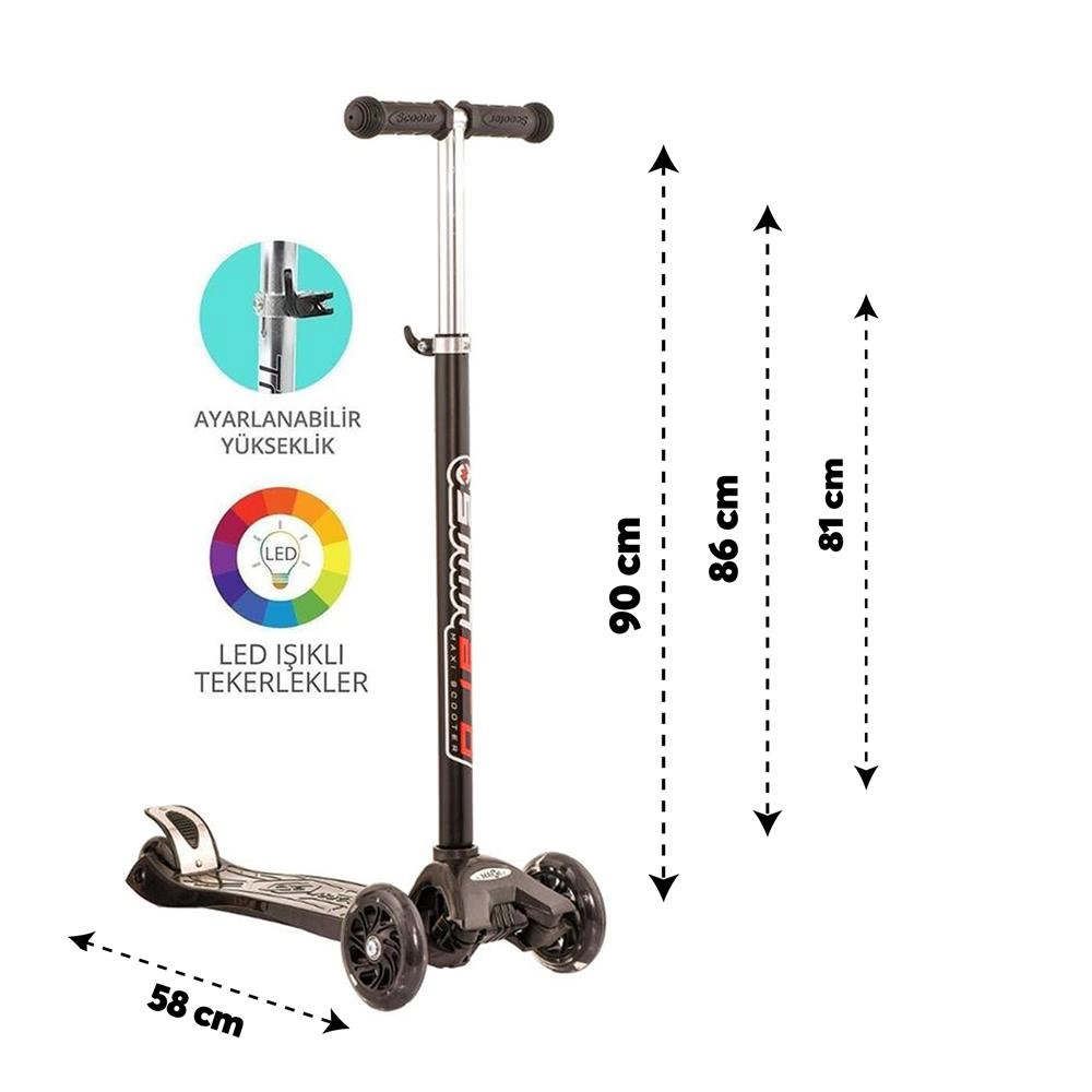 MAXİ TWİST IŞIKLI SCOOTER SİYAH 2 MAXİ TWİST IŞIKLI SCOOTER SİYAH - Görsel 2