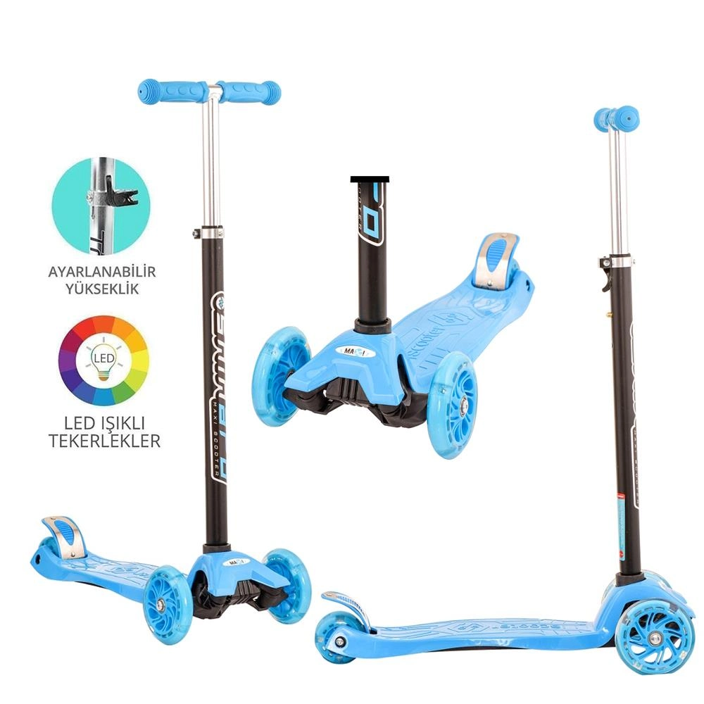 Torutoys Mavi Twist Işıklı Scooter 1 Torutoys Mavi Twist Işıklı Scooter
