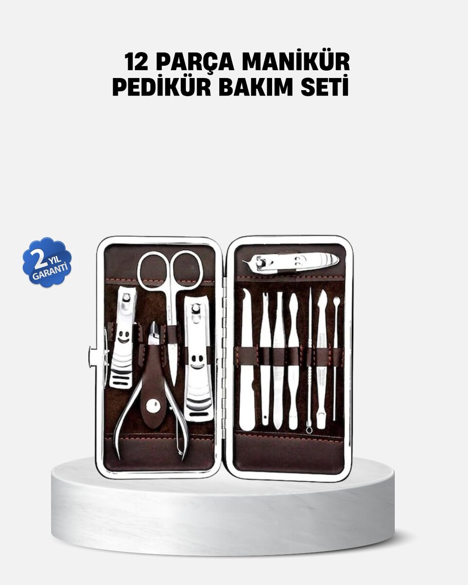 Özel Deri Çantalı 12 Parça Manikür Pedikür Bakım Seti Paslanmaz Çelik 1 Özel Deri Çantalı 12 Parça Manikür Pedikür Bakım Seti Paslanmaz Çelik