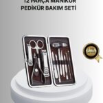 Profesyonel Tırnak Bakım Seti Çelik Aletli Şık Deri Çantalı