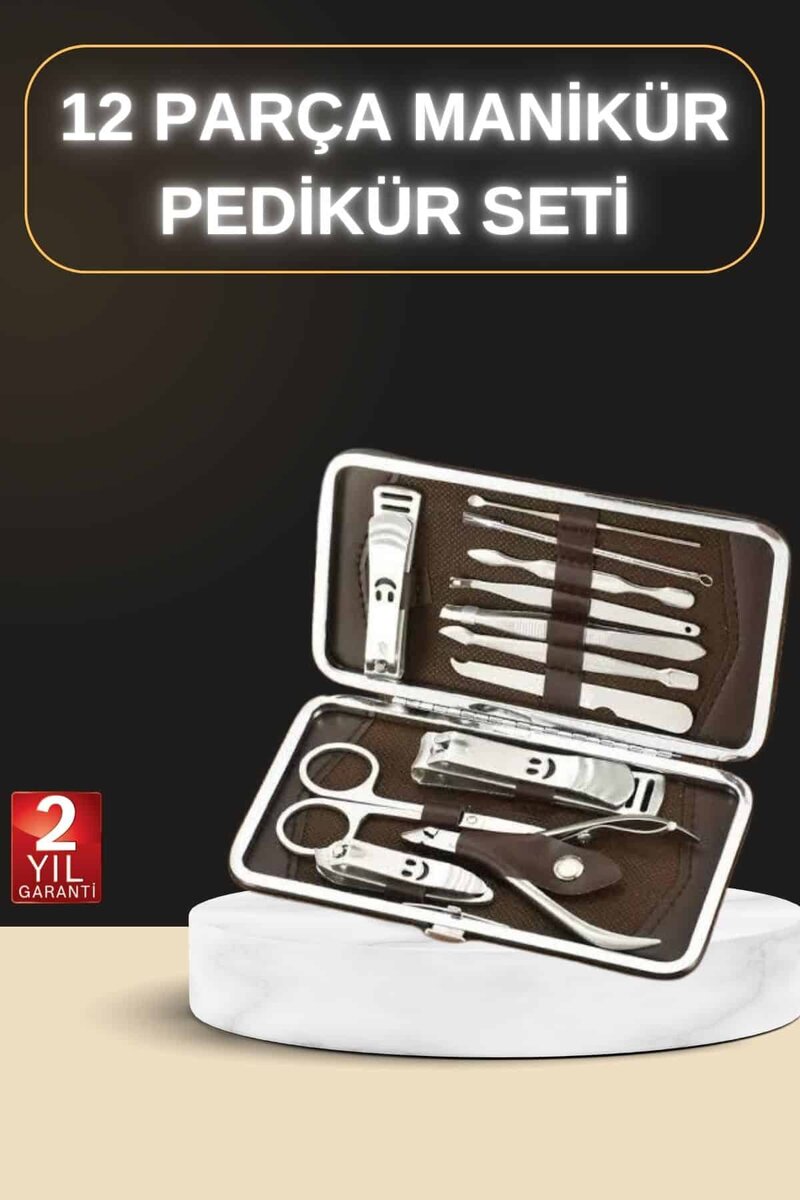 12 Parça Manikür Pedikür Seti Özel Deri Çanta El Ayak Bakımı Akne ve Sivilce Temizleme 1 12 Parça Manikür Pedikür Seti Özel Deri Çanta El Ayak Bakımı Akne ve Sivilce Temizleme
