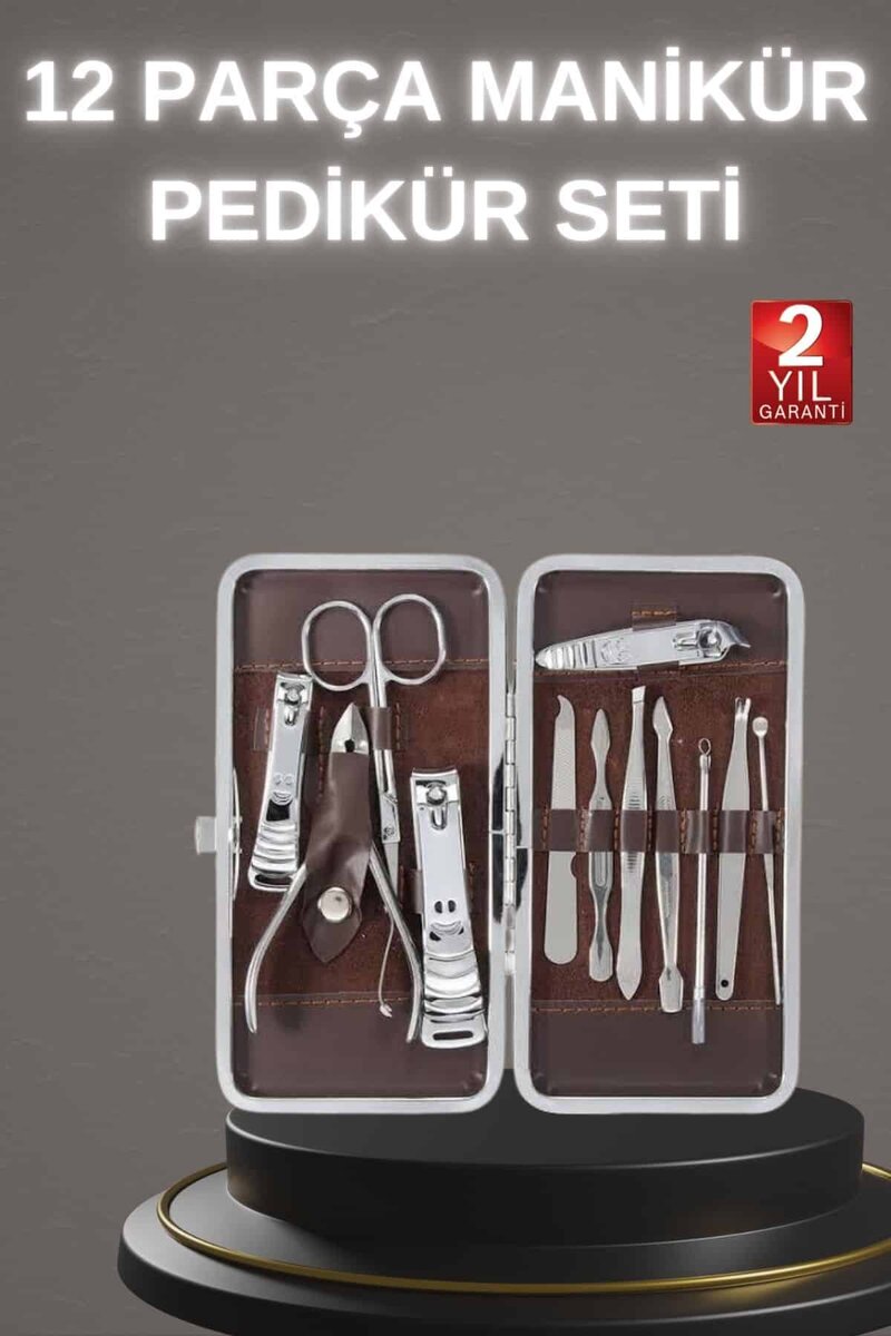 12 Parça Paslanmaz Çelik Kompakt ve Taşınabilir Manikür Makası Tırnak Makası 1 12 Parça Paslanmaz Çelik Kompakt ve Taşınabilir Manikür Makası Tırnak Makası