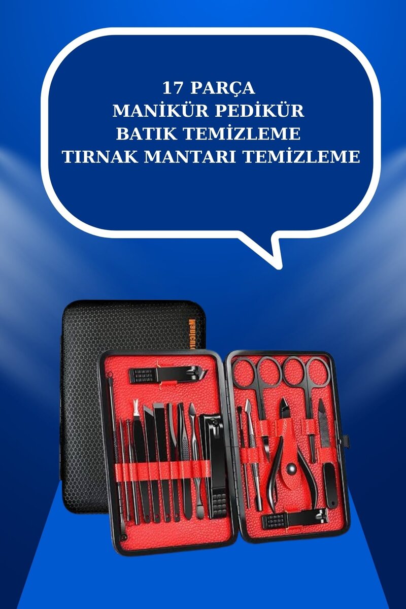 17 Parça El Ayak Bakım Seti Tırnak Temizleme Manikür Pedikür Cımbız Törpü Tırnak Makası 2 17 Parça El Ayak Bakım Seti Tırnak Temizleme Manikür Pedikür Cımbız Törpü Tırnak Makası - Görsel 2