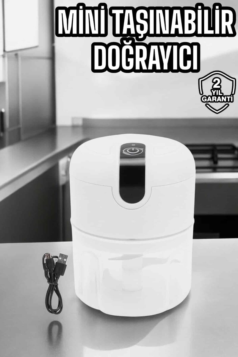 Şarjlı Mini El Rondosu Doğrayıcı Taşınabilir 250 ml Çelik Bıçaklı 1 Şarjlı Mini El Rondosu Doğrayıcı Taşınabilir 250 ml Çelik Bıçaklı