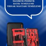 17 Parça El Ayak Bakım Seti Tırnak Temizleme Manikür Pedikür Cımbız Törpü Tırnak Makası