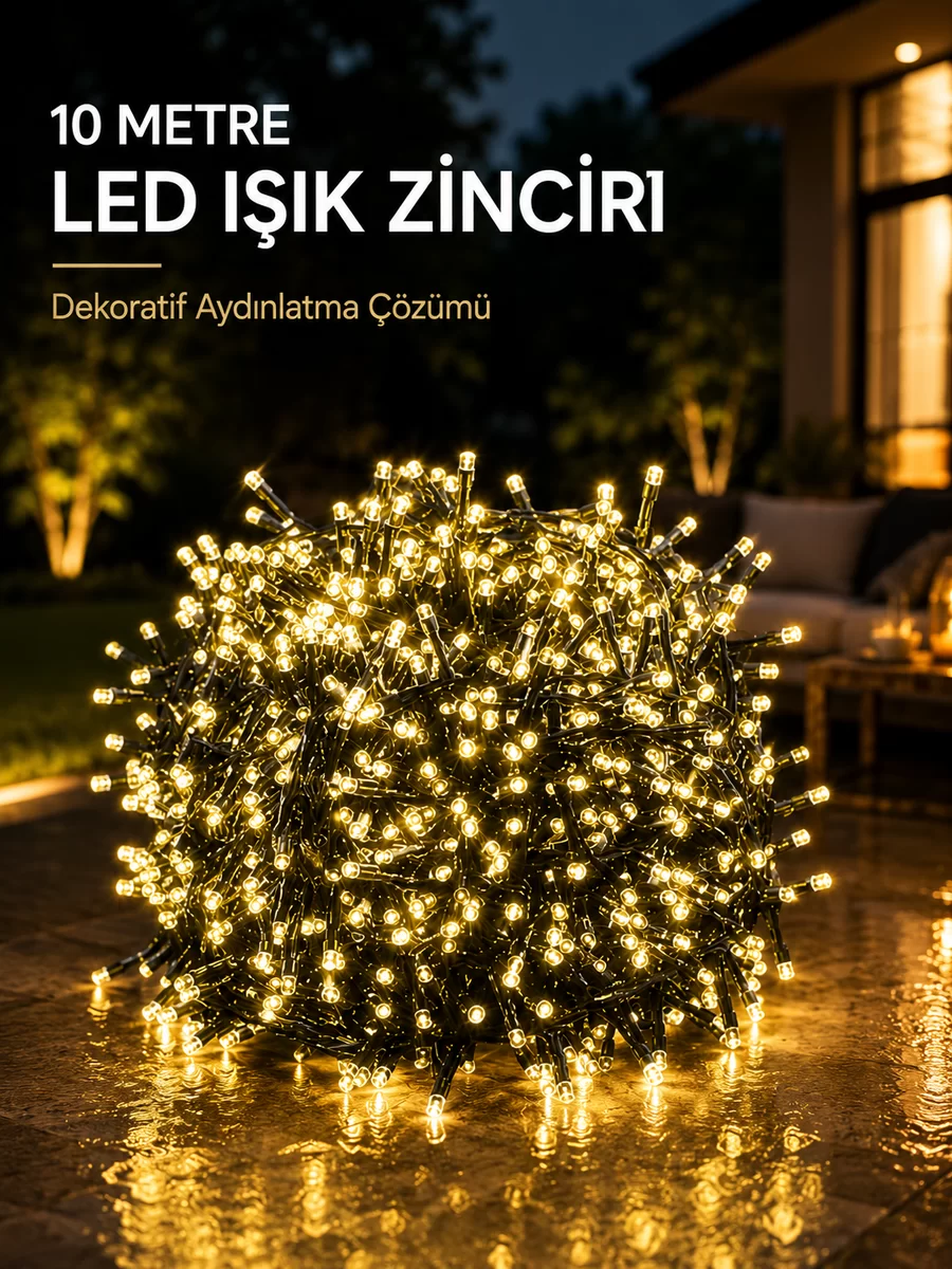 10 Metre Gün Işığı Led Işık Hafif ve Taşınabilir Özel Günler İçin 1 10 Metre Gün Işığı Led Işık Hafif ve Taşınabilir Özel Günler İçin