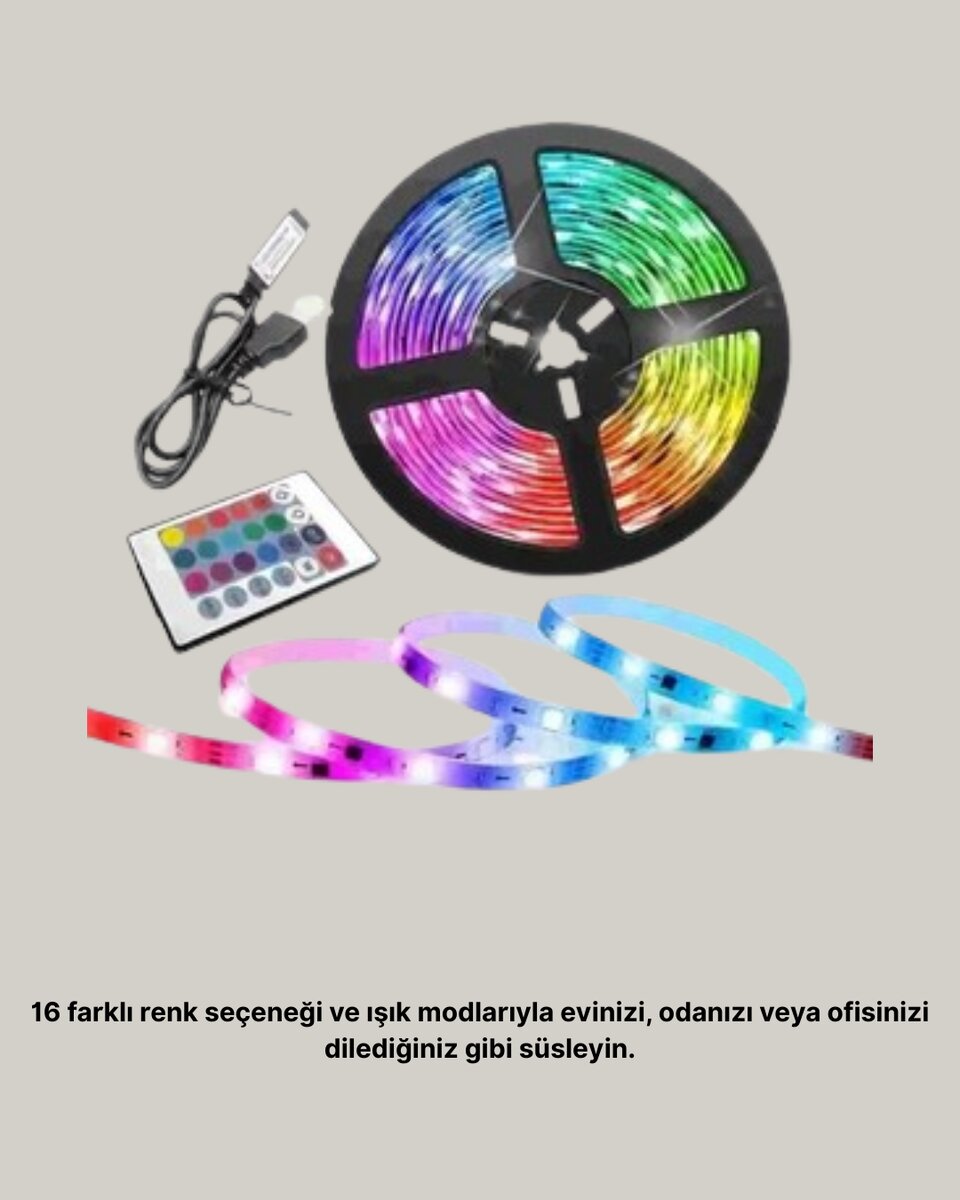 Müziğe Duyarlı Renkli Smart Şerit LED Işık USB Bağlantılı Ambiyans Aydınlatma 3 Müziğe Duyarlı Renkli Smart Şerit LED Işık USB Bağlantılı Ambiyans Aydınlatma - Görsel 3