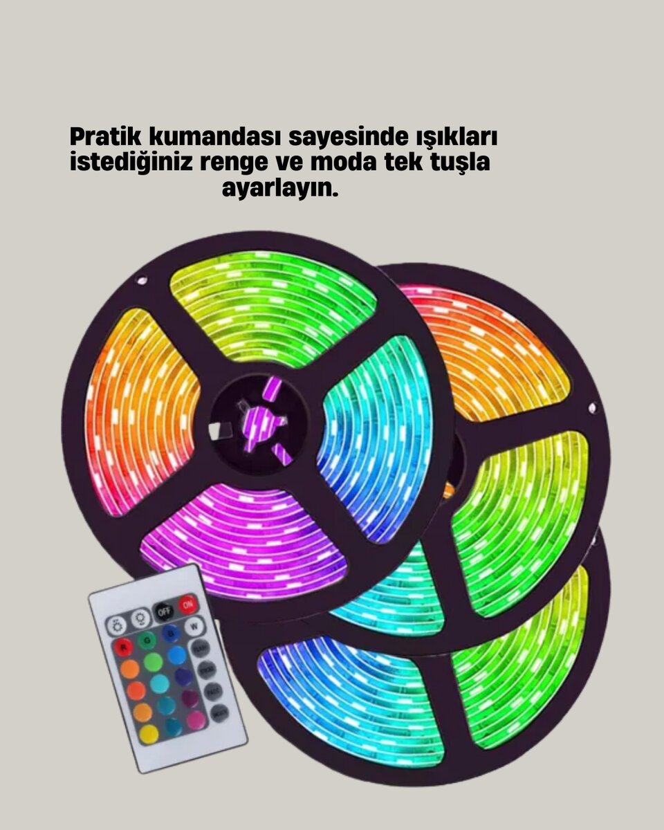 Müziğe Duyarlı Renkli Smart Şerit LED Işık USB Bağlantılı Ambiyans Aydınlatma 2 Müziğe Duyarlı Renkli Smart Şerit LED Işık USB Bağlantılı Ambiyans Aydınlatma - Görsel 2
