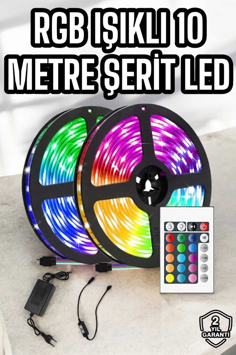 Yeni Nesil RGB Işıklı 10Metre Şerit Led Kumandalı Şarj Edilebilir 1 Yeni Nesil RGB Işıklı 10Metre Şerit Led Kumandalı Şarj Edilebilir