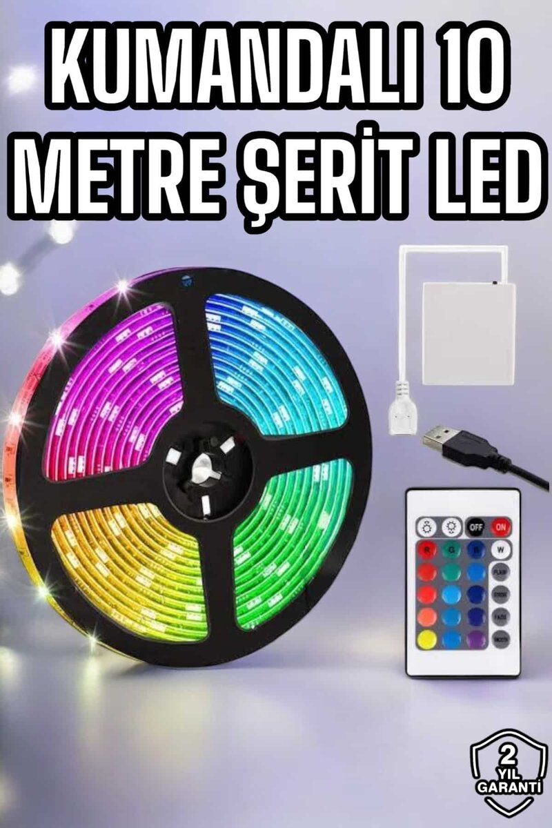 Smart Şerit Led TV Arkası Renkli Kumandalı 10 Metre 1 Smart Şerit Led TV Arkası Renkli Kumandalı 10 Metre