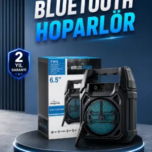 15W Güçlü Ses Çıkışlı Bluetooth Hoparlör FM Radyo ve Mikrofon Destekli