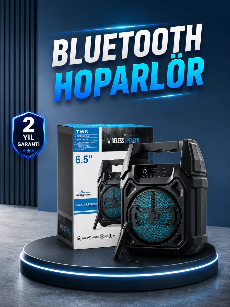 15W Güçlü Ses Çıkışlı Bluetooth Hoparlör FM Radyo ve Mikrofon Destekli 1 15W Güçlü Ses Çıkışlı Bluetooth Hoparlör FM Radyo ve Mikrofon Destekli