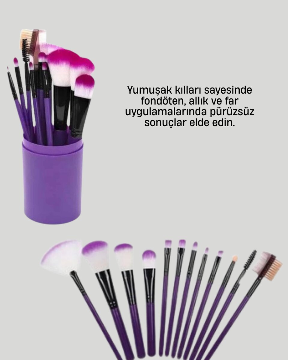Kusursuz Makyaj İçin 12 Parça Profesyonel Fırça Seti Taşınabilir Kutu Hediyeli 3 Kusursuz Makyaj İçin 12 Parça Profesyonel Fırça Seti Taşınabilir Kutu Hediyeli - Görsel 3