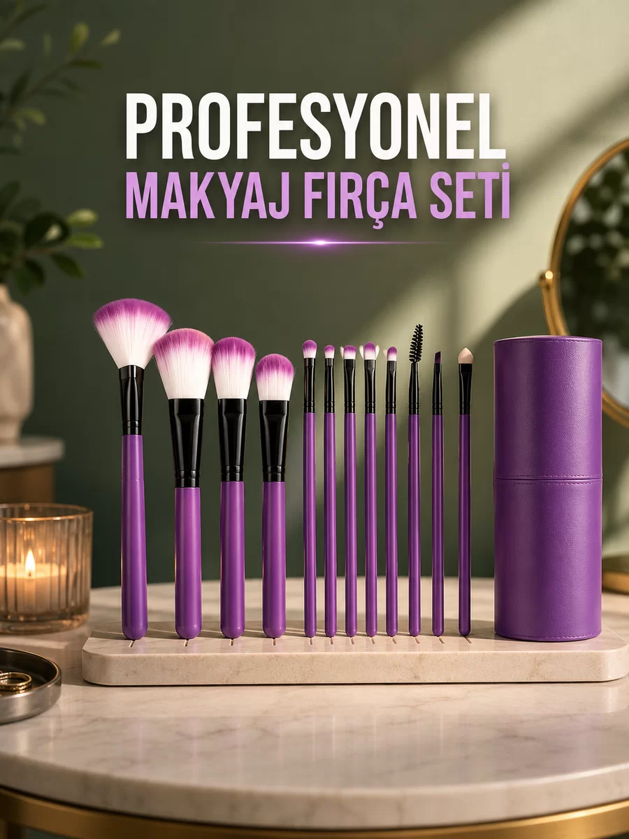 12 PARÇA PROFESYONEL MAKYAJ FIRÇA SETİ 1 12 PARÇA PROFESYONEL MAKYAJ FIRÇA SETİ