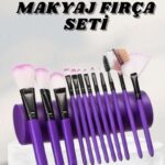 Makyaj Fırçası 12 Parça Set Yumuşak Uçlu Göz Makyajına Uygun Hafif ve Taşınabilir Çanta