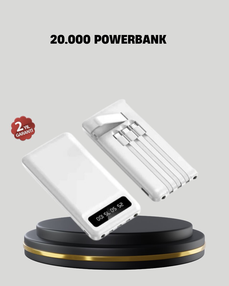 20.000 mAh 4 Çıkışlı LED Göstergeli Hızlı Şarj Powerbank 1 20.000 mAh 4 Çıkışlı LED Göstergeli Hızlı Şarj Powerbank