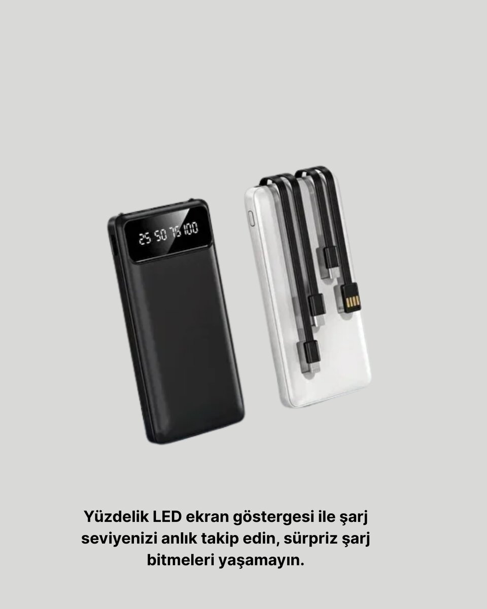 Taşınabilir 20.000 mAh Hızlı Şarj Powerbank 4 Çıkışlı 3 Taşınabilir 20.000 mAh Hızlı Şarj Powerbank 4 Çıkışlı - Görsel 3