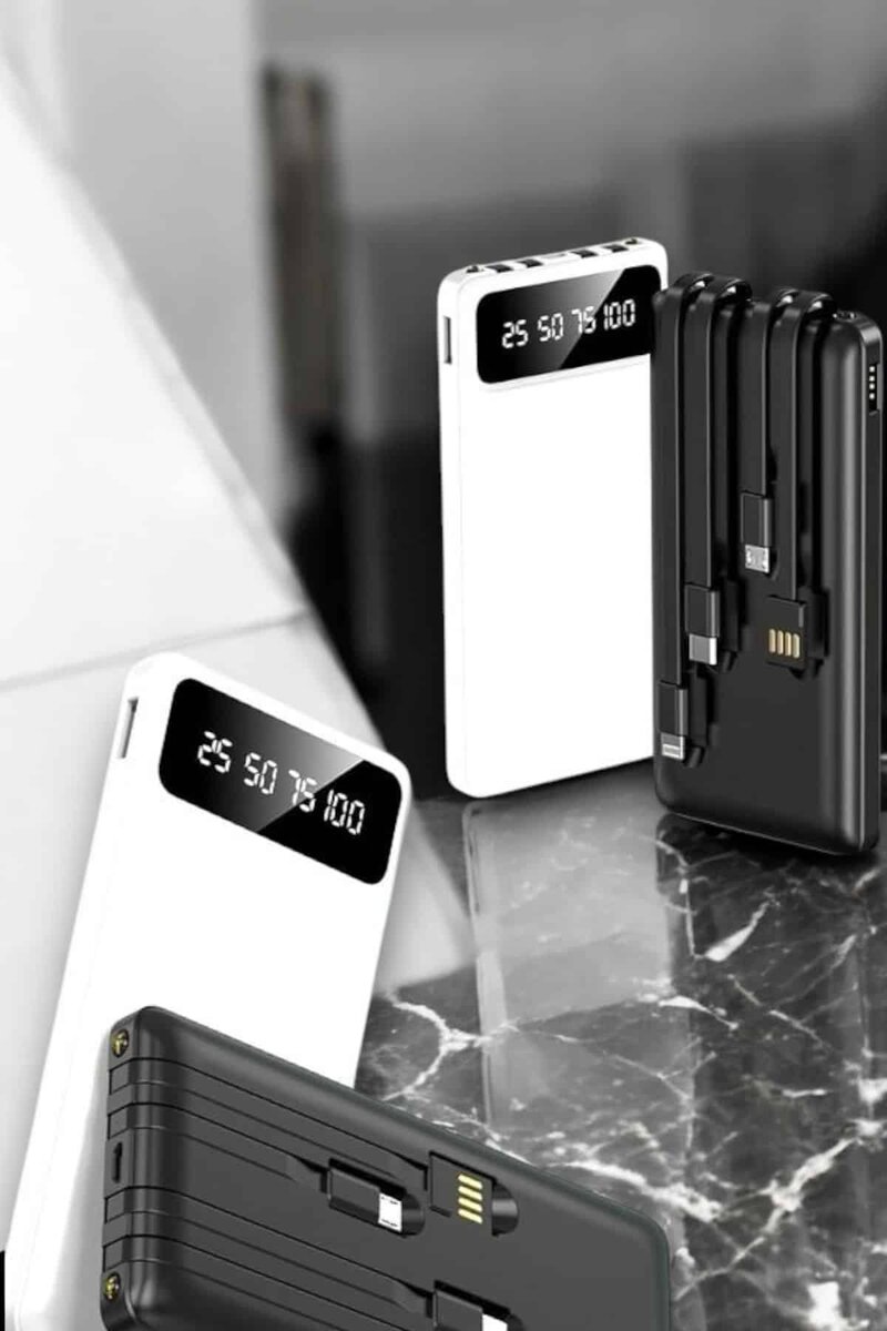 20.000 Mah Led Işıklı LCD Ekran USB Girişli Type-C Lightning Powerbank 3 20.000 Mah Led Işıklı LCD Ekran USB Girişli Type-C Lightning Powerbank - Görsel 3
