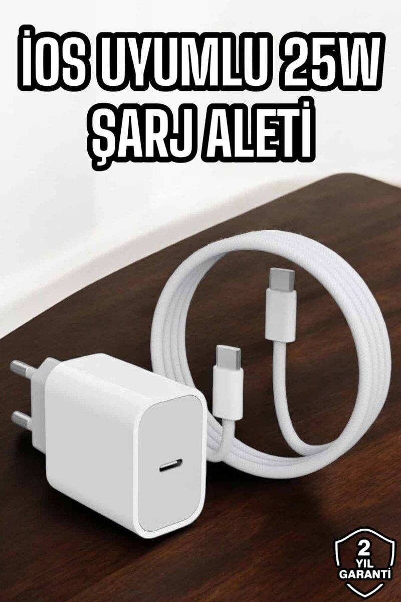Şarj Aleti İOS 15/15 Pro Max Uyumlu Şarj Adaptörü ve Kablosu 1 Şarj Aleti İOS 15/15 Pro Max Uyumlu Şarj Adaptörü ve Kablosu