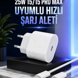 Güç Adaptörü ve Kablosu Şarj Aleti 15/15 Pro Max Uyumlu Hızlı Şarj