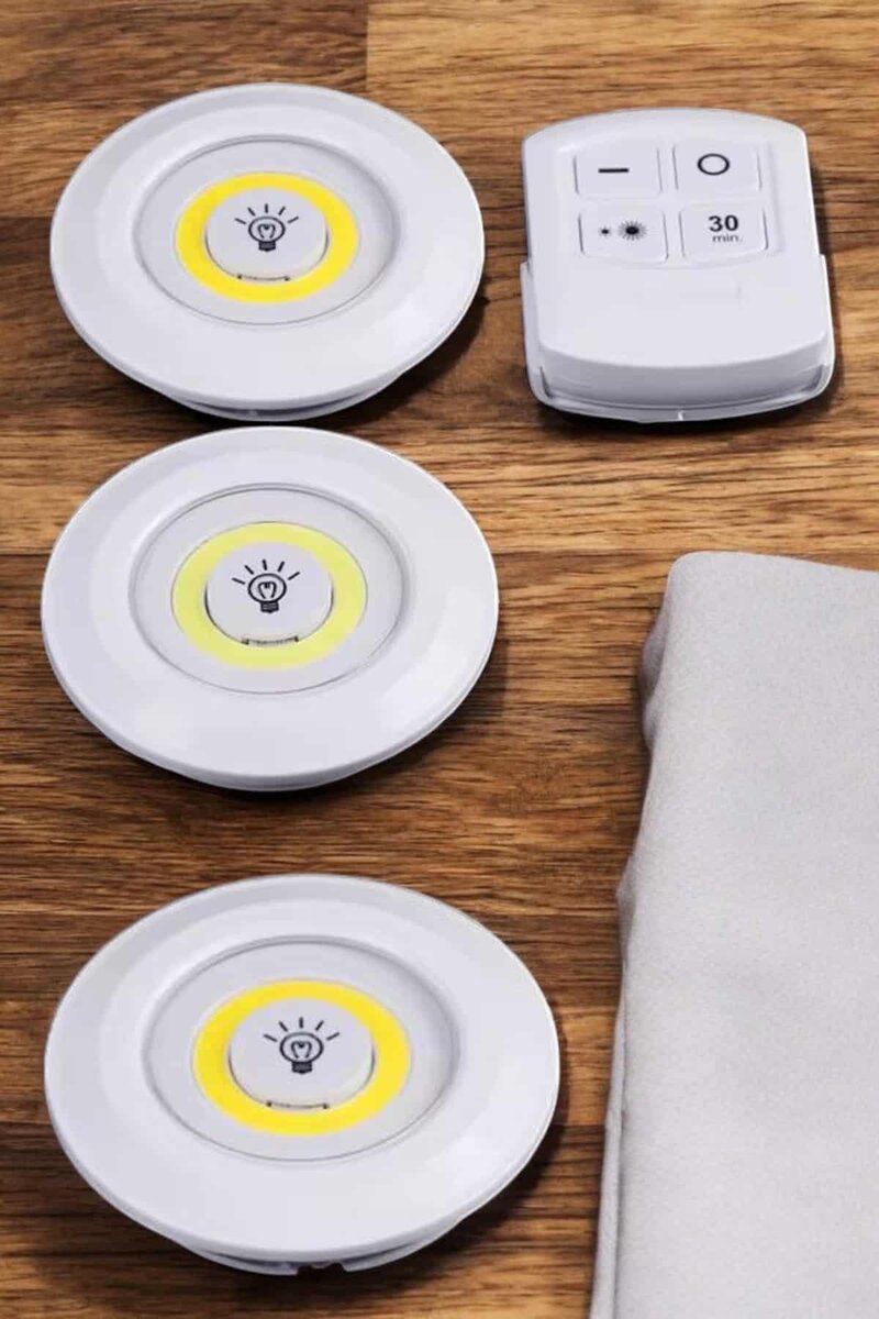Led Lamba 3'lü Uzaktan Kumandalı Yapışkanlı Beyaz Işık 4 Led Lamba 3'lü Uzaktan Kumandalı Yapışkanlı Beyaz Işık - Görsel 4