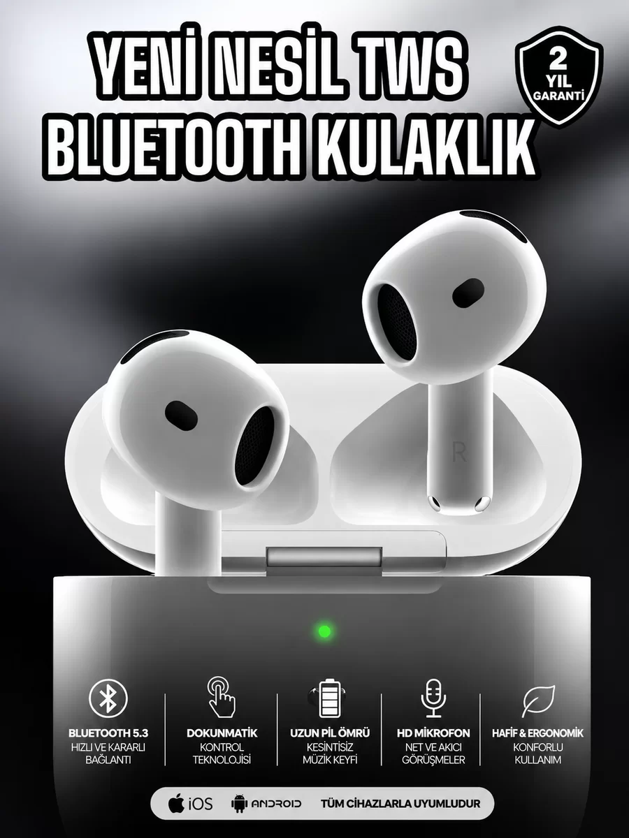 Kablosuz Bluetooth Kulaklık TWS ANC Özelliği Yüksek Ses Kaliteli 1 Kablosuz Bluetooth Kulaklık TWS ANC Özelliği Yüksek Ses Kaliteli