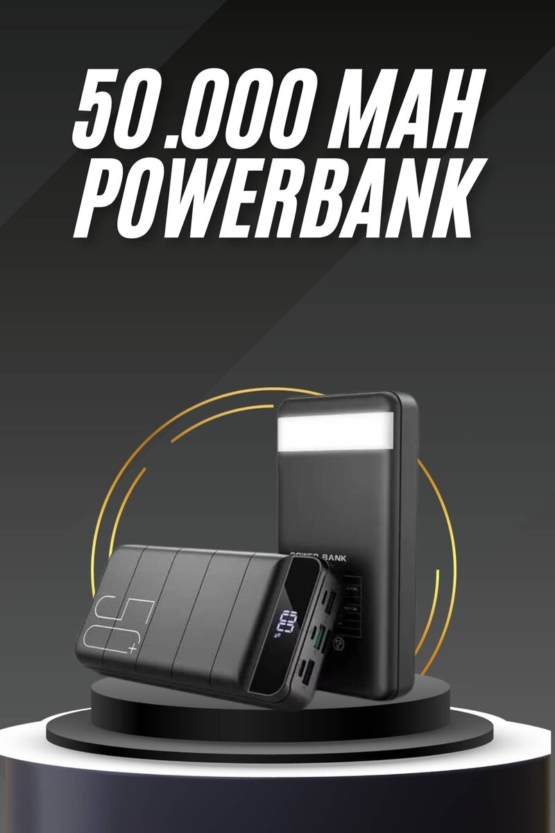 50.000 Mah Led Dijital Göstergeli USB Çıkışı Powerbank 1 50.000 Mah Led Dijital Göstergeli USB Çıkışı Powerbank