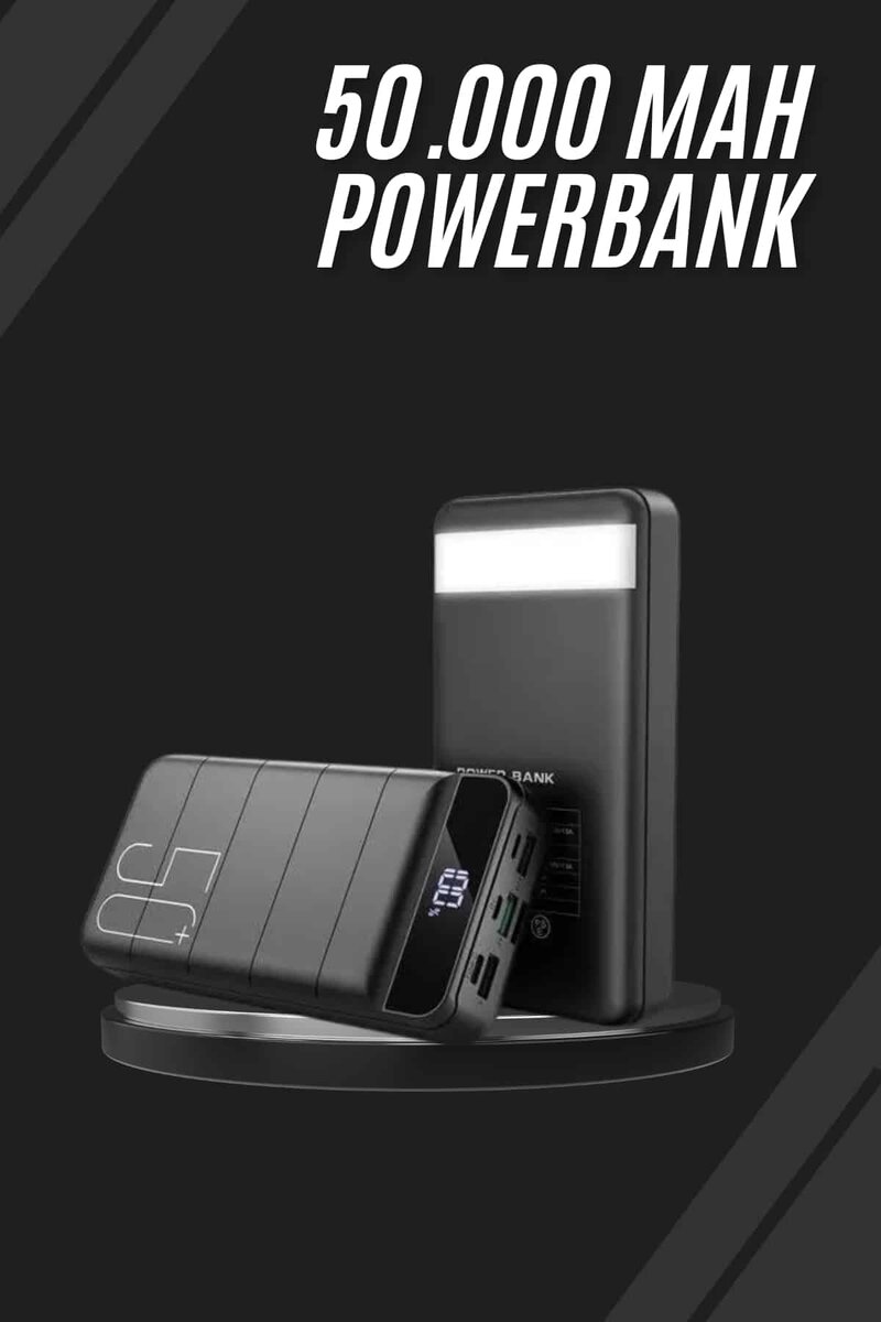 Taşınabilir Powerbank 50.000 mAh 4 Girişli Hızlı Şarj Led Göstergeli Fenerli Şarj 1 Taşınabilir Powerbank 50.000 mAh 4 Girişli Hızlı Şarj Led Göstergeli Fenerli Şarj
