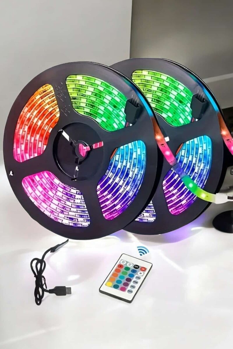 Led Işık 5 Metre Şerit Led RGB Işıklı 4 Led Işık 5 Metre Şerit Led RGB Işıklı - Görsel 4