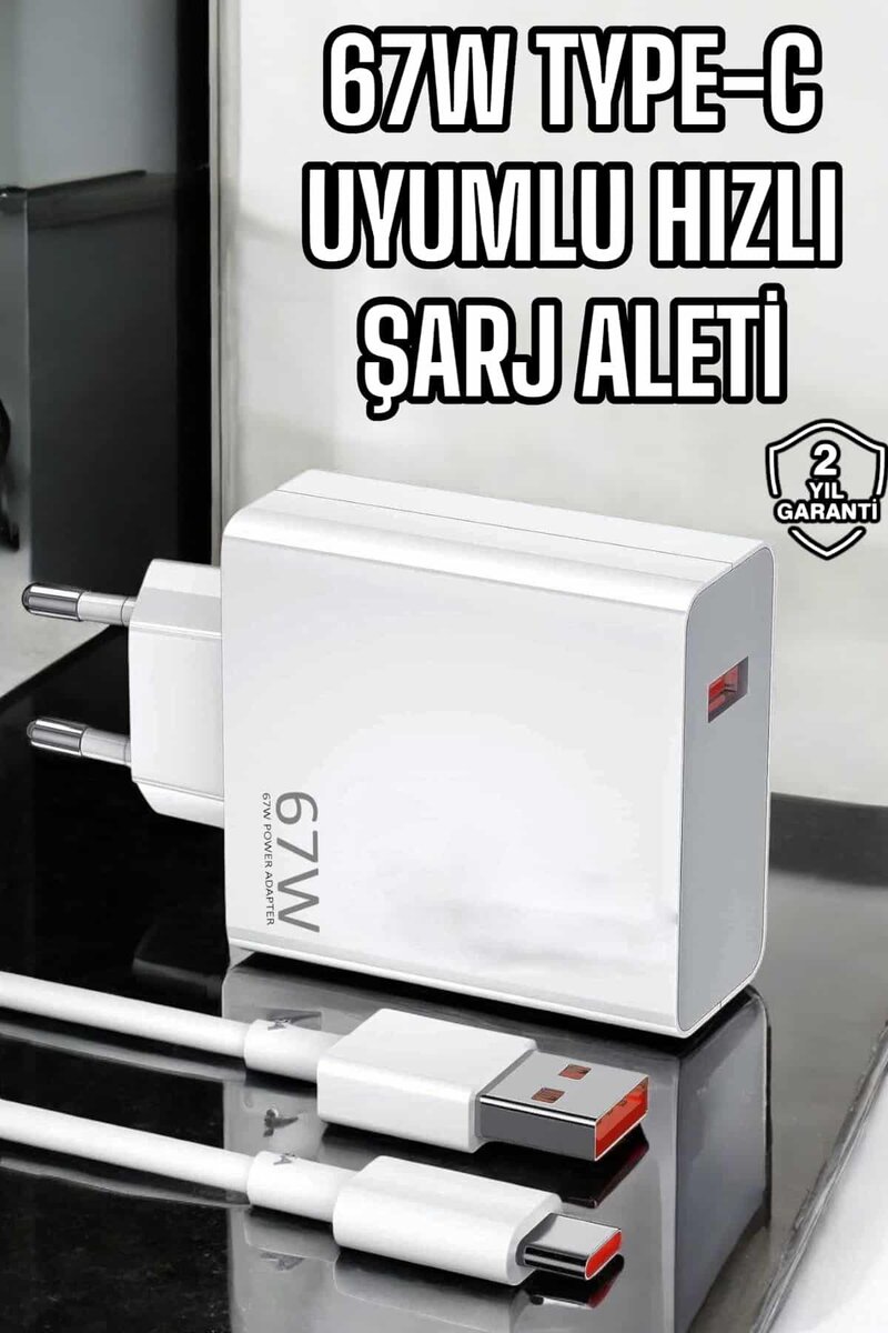 Şarj Aleti Turbo Hızlı 67W Type-C Hızlı Şarj 1 Şarj Aleti Turbo Hızlı 67W Type-C Hızlı Şarj