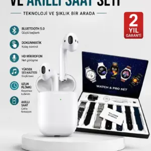 2025 Model Akıllı Saat ve 2.Nesil TWS Bluetooth Kulaklık Yüksek Ses Kaliteli
