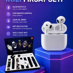 3.Nesil TWS Bluetooth Kulaklık Bluetooth Bağlantılı Akıllı Saat Amoled Ekran Plastik Hasır Kordon