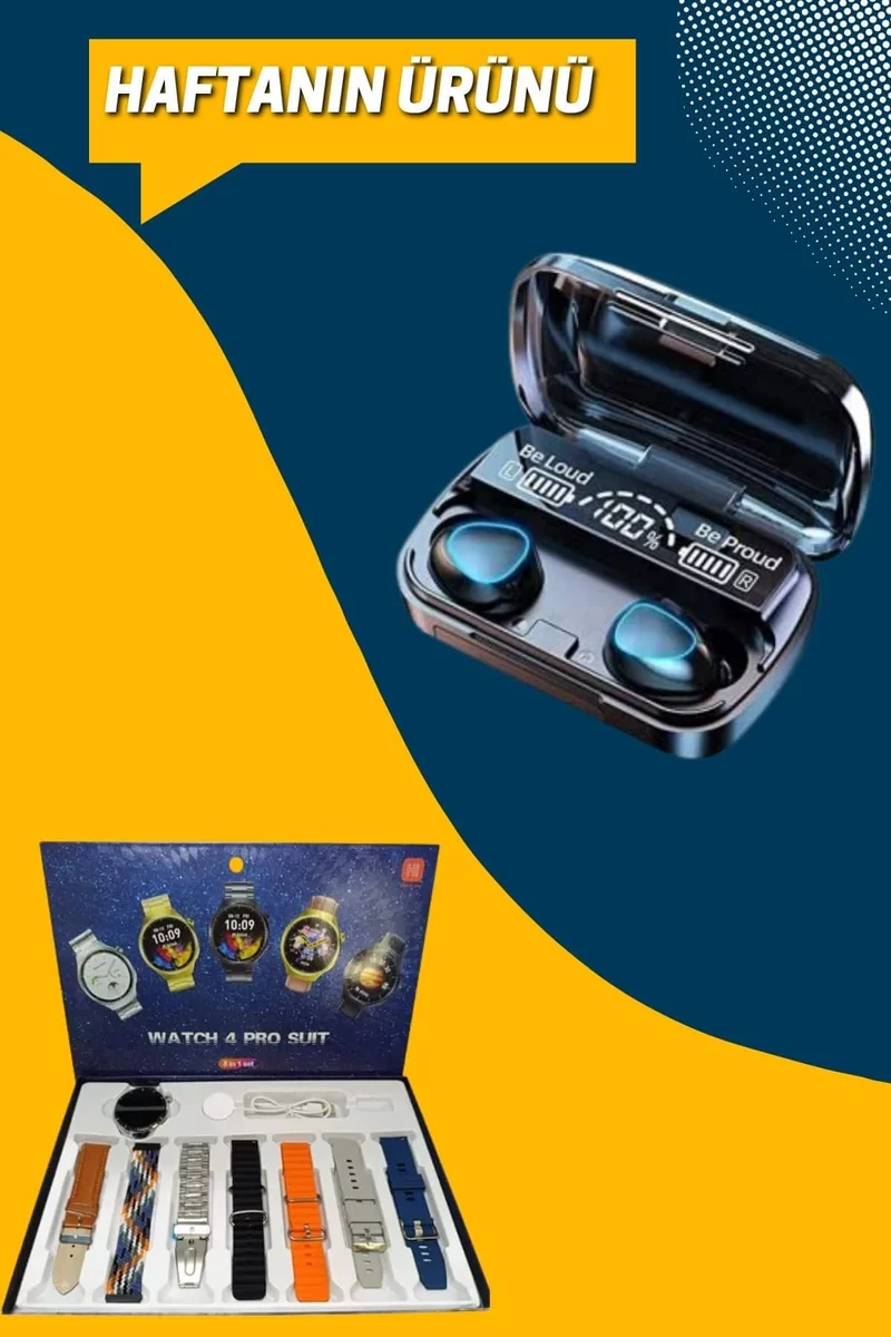 Ucuz Kaliteli Yeni Nesil 7 Kordonlu Akıllı Saat ve Kablosuz Bluetooth Kulaklık ANC Özelliği 3 Ucuz Kaliteli Yeni Nesil 7 Kordonlu Akıllı Saat ve Kablosuz Bluetooth Kulaklık ANC Özelliği - Görsel 3