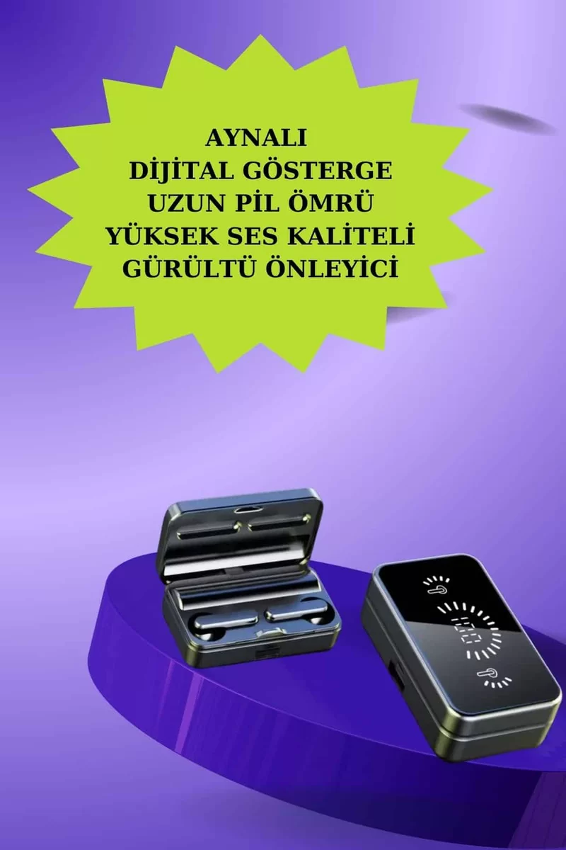 Powerbank Aynalı Bluetooth Kulaklık Ve Akıllı Saat Seti ANC Özelliği Dokunamatik 2 Powerbank Aynalı Bluetooth Kulaklık Ve Akıllı Saat Seti ANC Özelliği Dokunamatik - Görsel 2