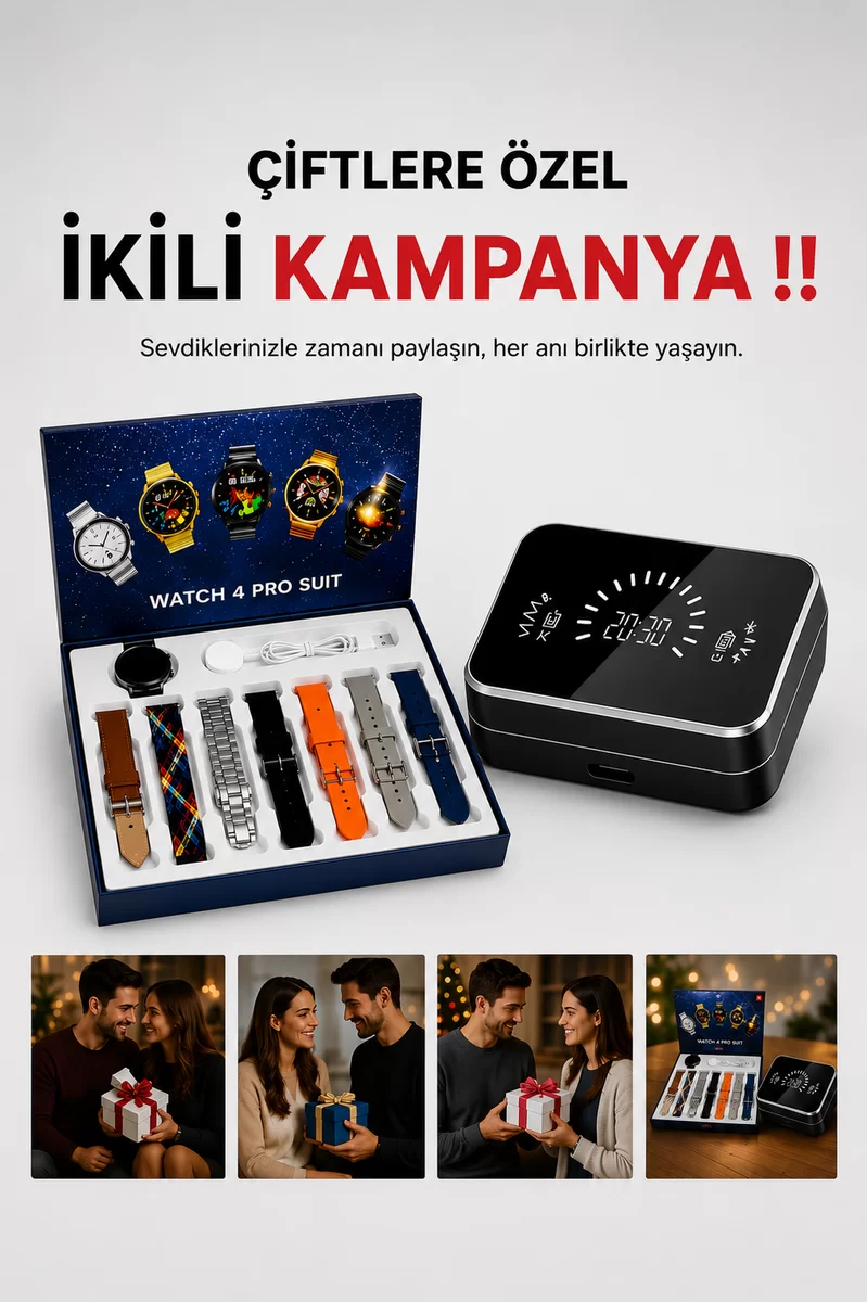 Powerbank Aynalı Bluetooth Kulaklık Ve Akıllı Saat Seti ANC Özelliği Dokunamatik 1 Powerbank Aynalı Bluetooth Kulaklık Ve Akıllı Saat Seti ANC Özelliği Dokunamatik