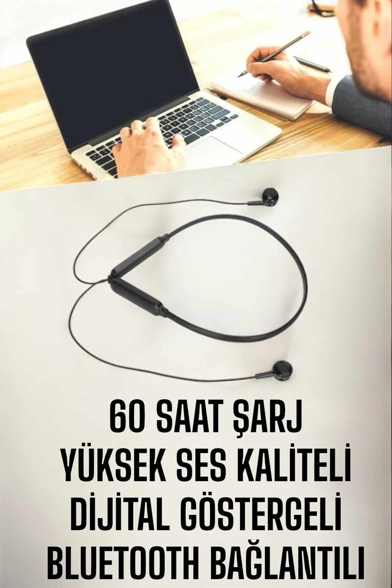 Kablolu Boyun Askılı Dijital Göstergeli Bluetooth Kulaklığı 60 Saat 4 Kablolu Boyun Askılı Dijital Göstergeli Bluetooth Kulaklığı 60 Saat - Görsel 4