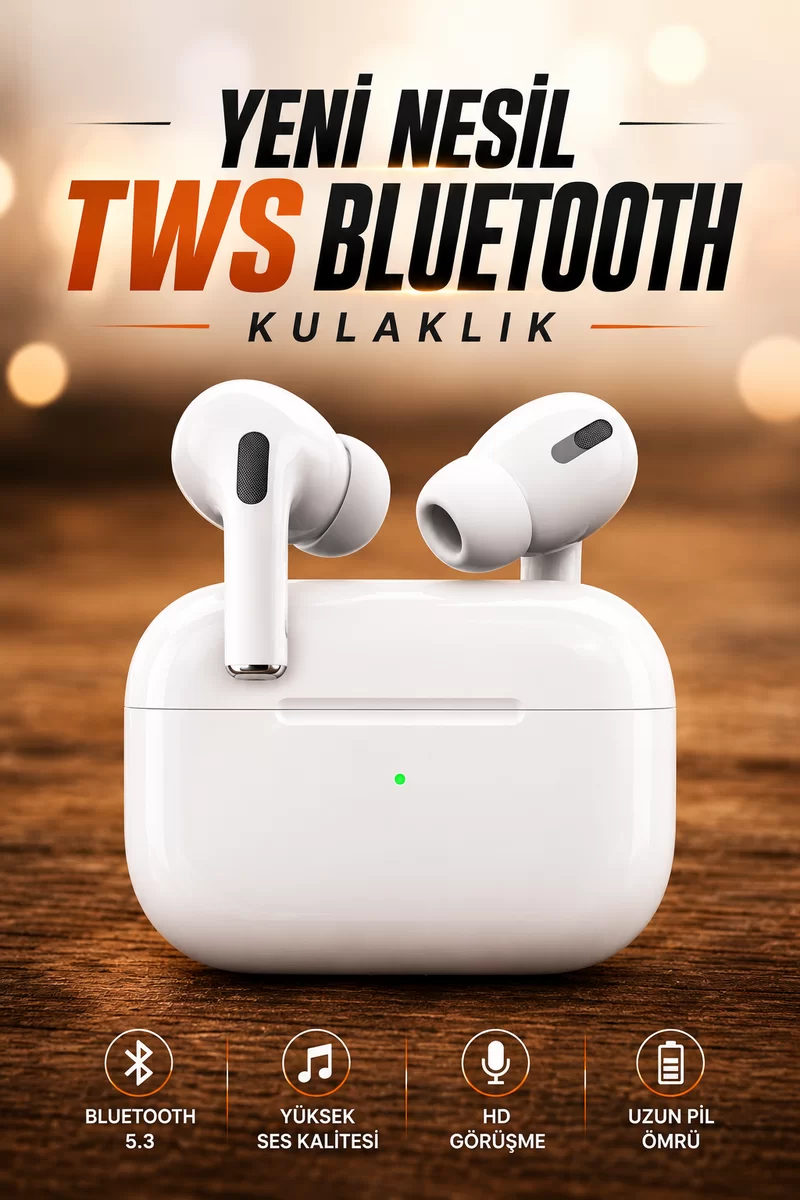 Dokunmatik Kontrollü Kablosuz Kulaklık iOS ve Android Uyumlu 1 Dokunmatik Kontrollü Kablosuz Kulaklık iOS ve Android Uyumlu