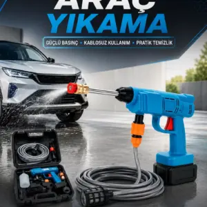 Şarjlı Oto Yıkama Bahçe Sulama Tabancası Makinesi Yüksek Basınçlı