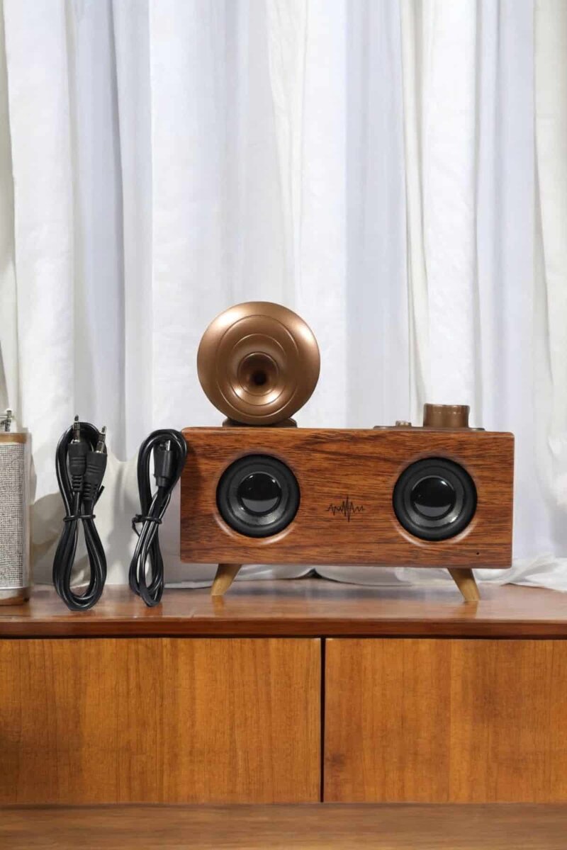 Bluetooth Hoparlör Ahşap Klasik Retro Gramofon Bluetooth Müzik Kutusu 3 Bluetooth Hoparlör Ahşap Klasik Retro Gramofon Bluetooth Müzik Kutusu - Görsel 3