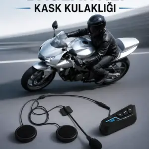 Kask Kulaklığı Motosiklet Intercom Interkom Dinleme Konuşma Özellikli Su Geçirmez