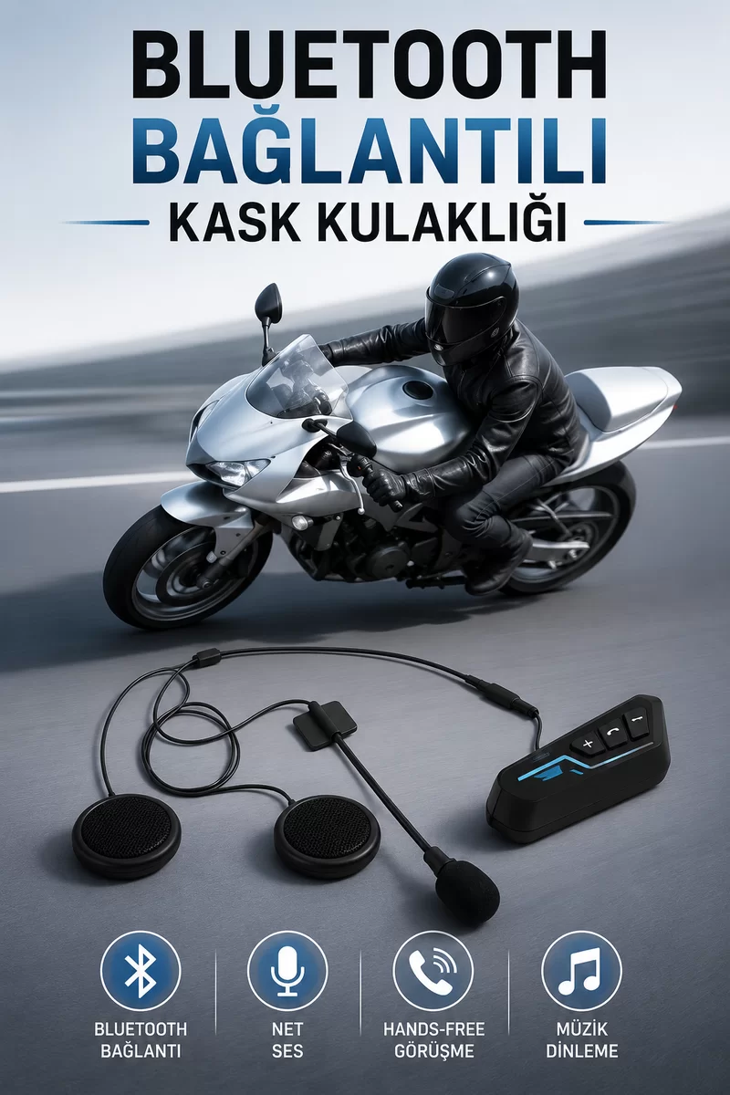 Kask Kulaklığı Motosiklet Intercom Interkom Dinleme Konuşma Özellikli Su Geçirmez 1 Kask Kulaklığı Motosiklet Intercom Interkom Dinleme Konuşma Özellikli Su Geçirmez
