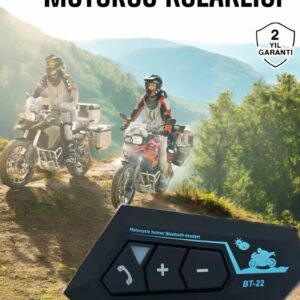 Haydiburaya 8 İnterkom Intercom Kask Kulaklık Bt22 Bluetooth Motosiklet Kulaklık 5.0 Bluetooth