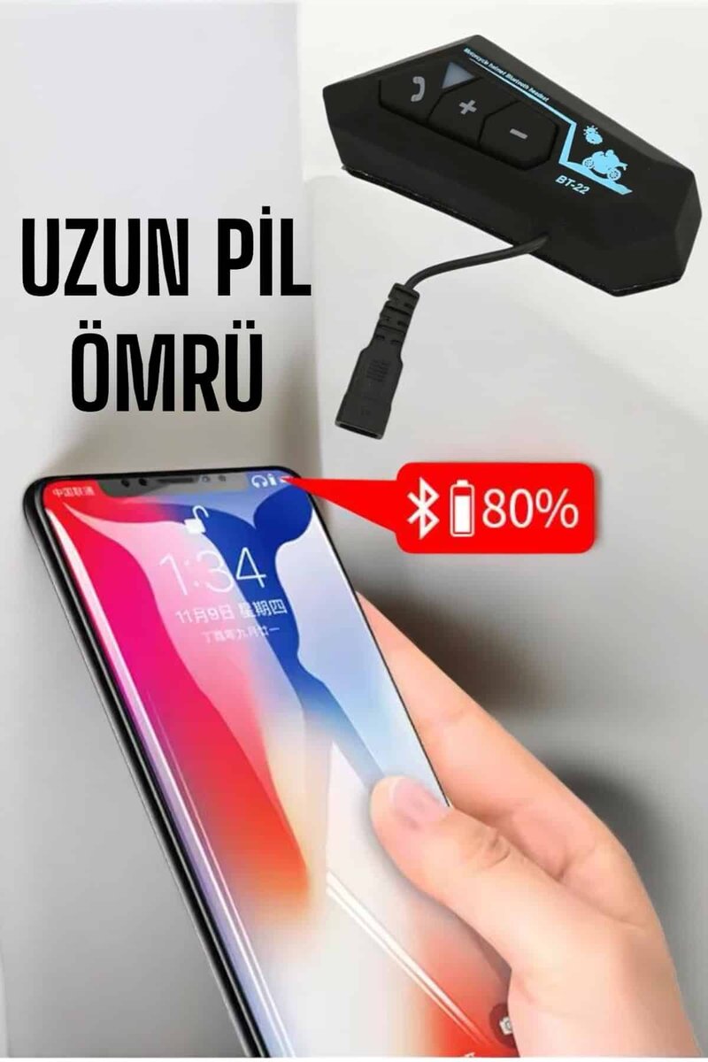 İnterkom Intercom Kask Kulaklık Bt22 Bluetooth Motosiklet Kulaklık 5.0 Bluetooth 4 İnterkom Intercom Kask Kulaklık Bt22 Bluetooth Motosiklet Kulaklık 5.0 Bluetooth - Görsel 4
